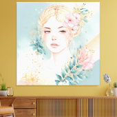 Dreamy Pastel Wall Art Woman Leinwanddruck (Insitu (Wohnzimmer))