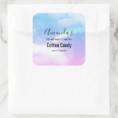 Dreamy Pastel Wolken mit Regenbogen Quadratischer Aufkleber (Tasche)