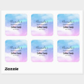 Dreamy Pastel Wolken mit Regenbogen Quadratischer Aufkleber (Blatt)