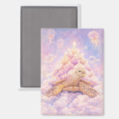 Dreamy Pastel Zefir Birthday turtle in clouds  Magnet (Vorderseite/Rückseite)