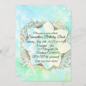 Dreamy Pastels Lotus Blume Einladung (Vorne/Hinten)