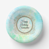 Dreamy Pastels Lotus Blume Personalisiert Geburtst Pappteller (Vorderseite)