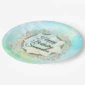 Dreamy Pastels Lotus Blume Personalisiert Pappteller (Schrägansicht)