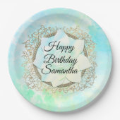 Dreamy Pastels Lotus Blume Personalisiert Pappteller (Vorderseite)