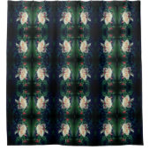 Dreamy Peach Rose und Buds Abstrakt Duschvorhang (Vorderseite)