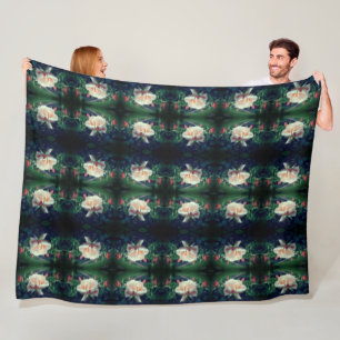 Dreamy Peach Rose und Buds Abstrakt Fleecedecke