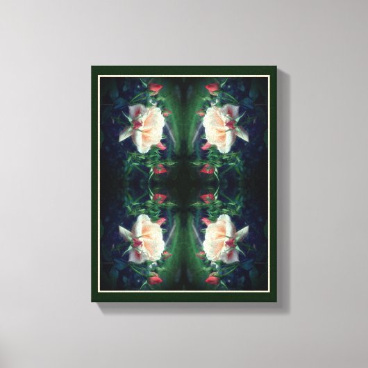 Dreamy Peach Rose und Buds Abstrakt Leinwanddruck (Vorderseite)