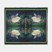 Dreamy Peach Rose und Buds Abstrakt Personalisiert Fleecedecke (Vorderseite (Horizontal))