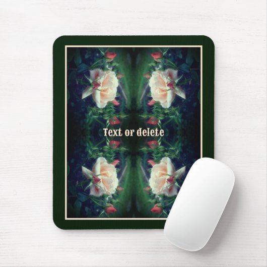 Dreamy Peach Rose und Buds Abstrakt Personalisiert Mousepad (Mit Mouse)