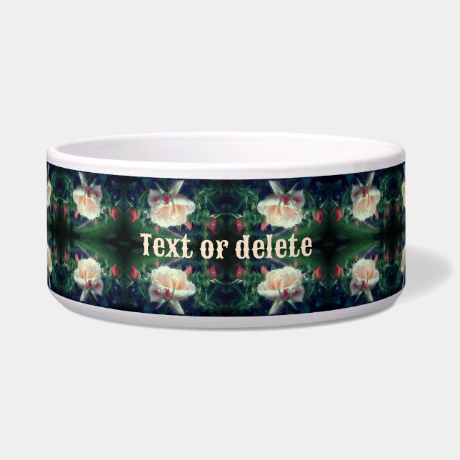 Dreamy Peach Rose und Buds Abstrakt Personalisiert Napf (Vorderseite)