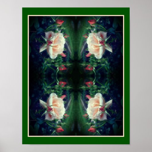 Dreamy Peach Rose und Buds Abstrakt Poster (Vorne)