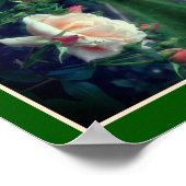 Dreamy Peach Rose und Buds Abstrakt Poster (Ecke)