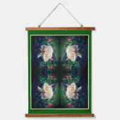 Dreamy Peach Rose und Buds Abstrakt Wandteppich Mit Holzrahmen (Vorderseite)