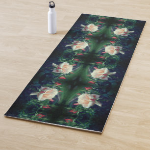 Dreamy Peach Rose und Buds Abstrakt Yogamatte