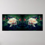 Dreamy Peach Rose und Buds Mirror Abstrakt Poster (Vorne)
