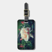 Dreamy Peach Rose und Buds Personalisiert Gepäckanhänger (Vorderseite vertikal)