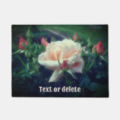 Dreamy Peach Rose und Rosenknospe Blume Personalis Fußmatte (Vorderseite)