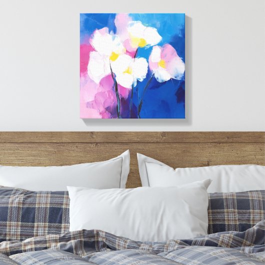 Dreamy Petals - Abstrakte Leinwand (Insitu (Schlafzimmer))