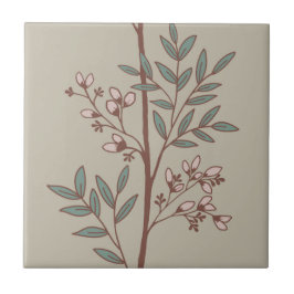 Dreamy Petals auf den Zweigen L pink grün beige Fliese