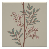 Dreamy Petals auf den Zweigen L pink grün beige Poster (Vorderseite)