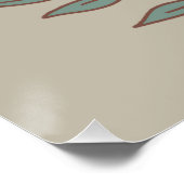 Dreamy Petals auf den Zweigen L pink grün beige Poster (Ecke)