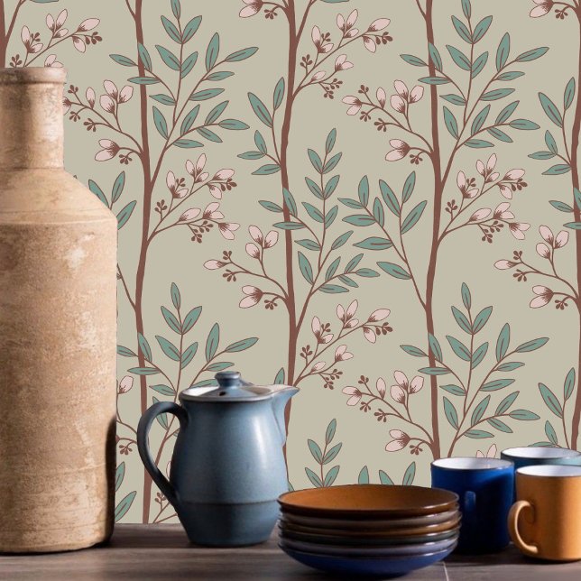 Dreamy Petals auf Zweigen XL rosa, beige Tapete (Von Creator hochgeladen)