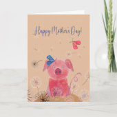 Dreamy Pig Mother's Day Card Karte (Vorderseite)