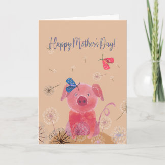 Dreamy Pig Mother's Day Card Karte