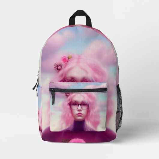 Dreamy Pink Bedruckter Rucksack (Vorderseite)