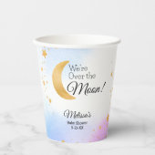 Dreamy Pink Blue Over the Moon Baby Shower Party Pappbecher (Vorderseite)