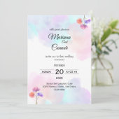 Dreamy Pink & Blue Wedding Einladungen (Stehend Vorderseite)