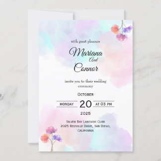 Dreamy Pink & Blue Wedding Einladungen