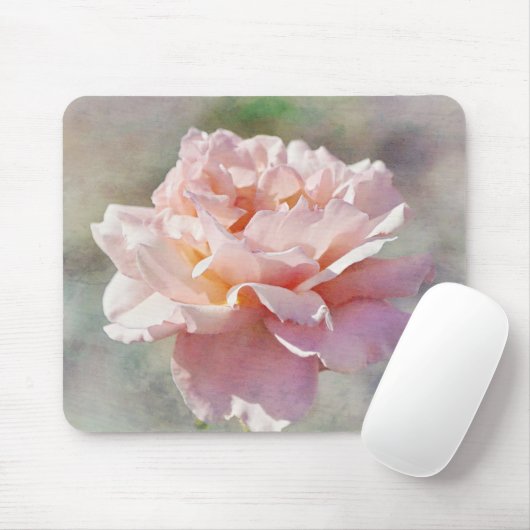 Dreamy Pink Blush Rose Art Mouse Pad Mousepad (Mit Mouse)