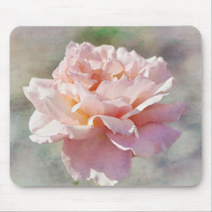 Dreamy Pink Blush Rose Art Mouse Pad Mousepad