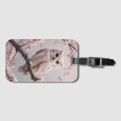 Dreamy Pink Cherry Blüten Owl Gepäckanhänger (Vorderseite (Horizontal))