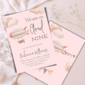 Dreamy Pink Cloud Nine Sky Themed Girl Baby Dusche Einladung