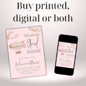 Dreamy Pink Cloud Nine Sky Themed Girl Baby Dusche Einladung