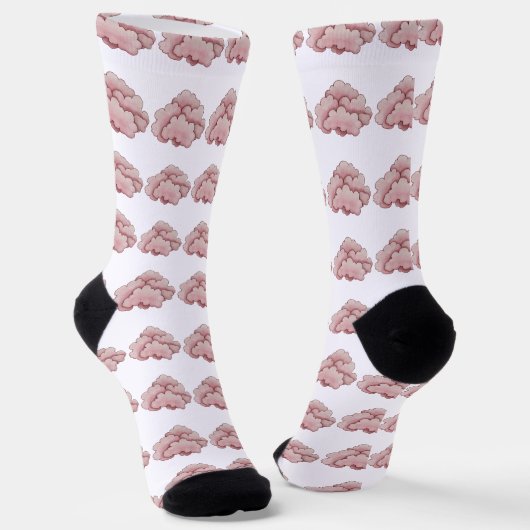 Dreamy Pink Clouds Design - Soft and Whimsical Socken (Gewinkelt)