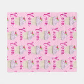 Dreamy Pink Cupcake mit Raspberry Yum! Fleecedecke (Vorderseite (Horizontal))