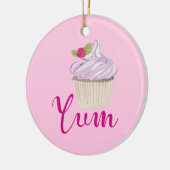Dreamy Pink Cupcake mit Raspberry Yum! Keramik Ornament (Links)