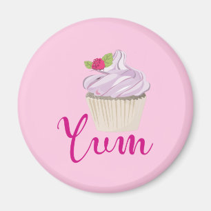Dreamy Pink Cupcake mit Raspberry Yum! Magnet