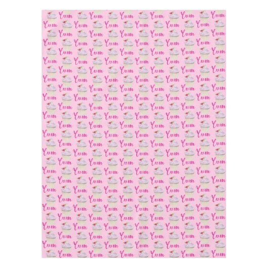 Dreamy Pink Cupcake mit Raspberry Yum! Tischdecke (Vorderseite)