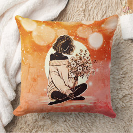 Dreamy Pink Elegance: Eine Frauen reflektieren ruh Kissen