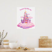 Dreamy Pink Fairytale Castle, Custom Kinderzimmer Poster (Küche)