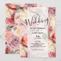 Dreamy Pink Floral Elegantes Shabby Chic Hochzeit