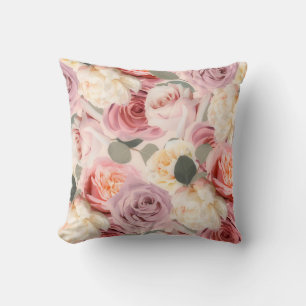 Dreamy Pink Floral Elegantes Shabby Chic Rose Kissen