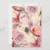 Dreamy Pink Floral Elegantes Shabby Chic Sweet 16 Einladung (Rückseite)