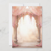 Dreamy Pink Floral Indian Mandap Hindu Wedding Save The Date (Rückseite)