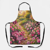 Dreamy Pink Flower Garden Path Painting Schürze (Vorderseite)