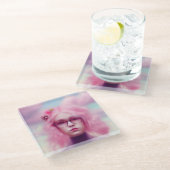 Dreamy Pink Glasuntersetzer (Schrägansicht)